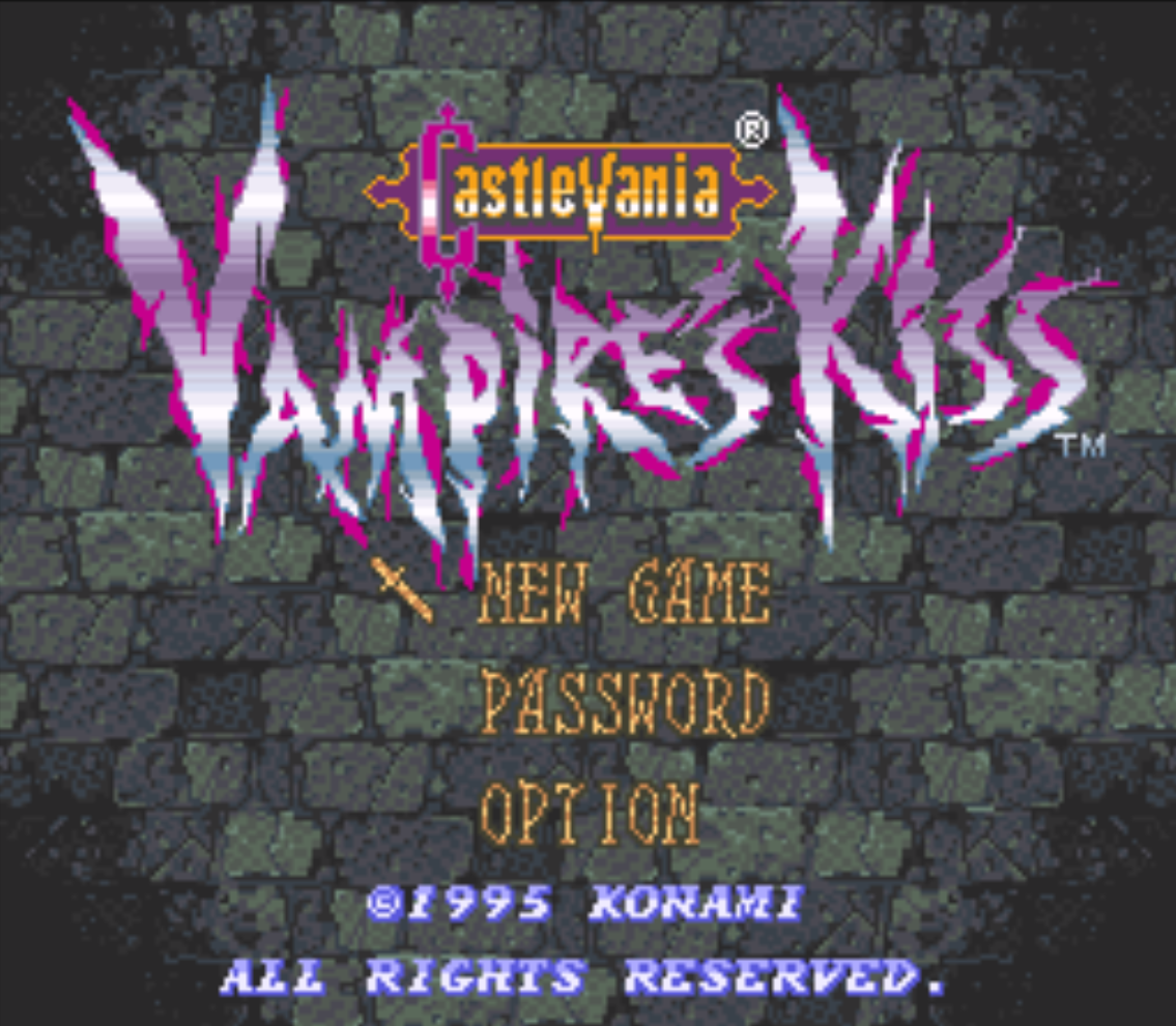 Castlevania Vampires Kiss Title Screen